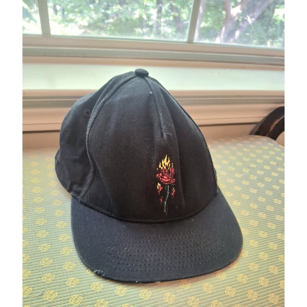 Vans Off The Wall Men's Distressed Black Hat Cap Skater Grunge Streetwear